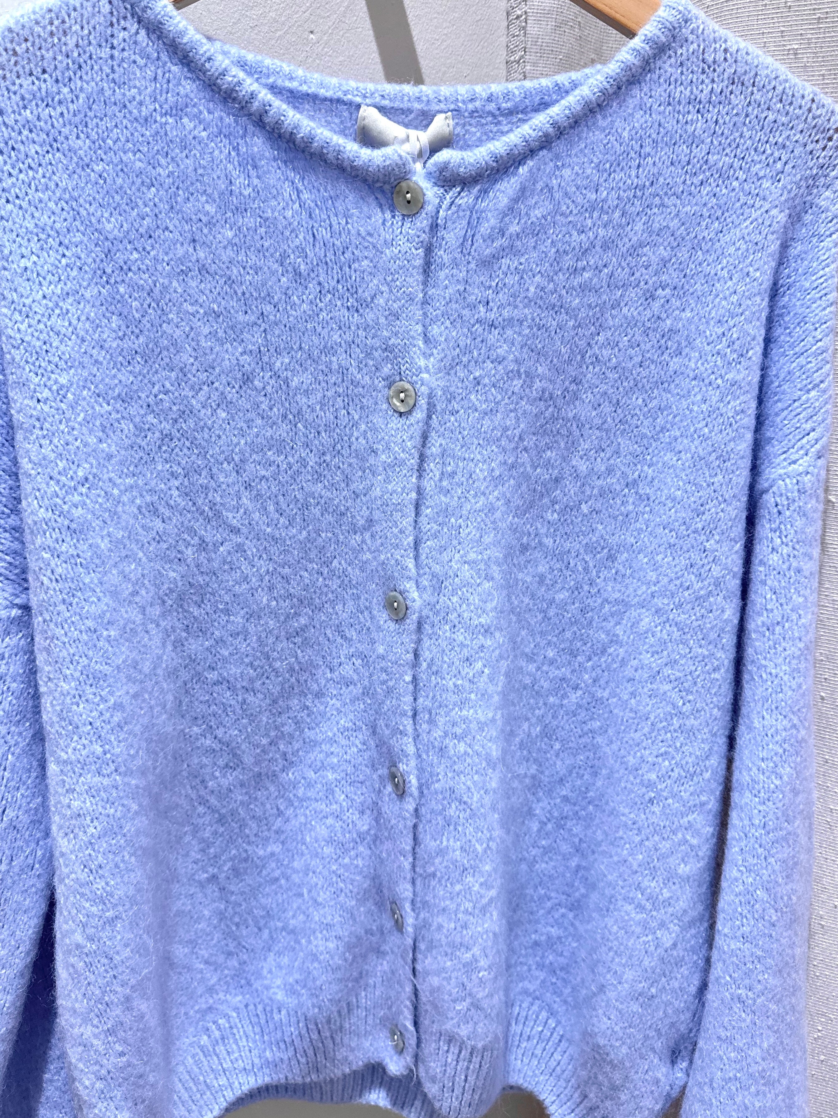 Soft Knit Button Cardigan – Light Blue - Kubanna