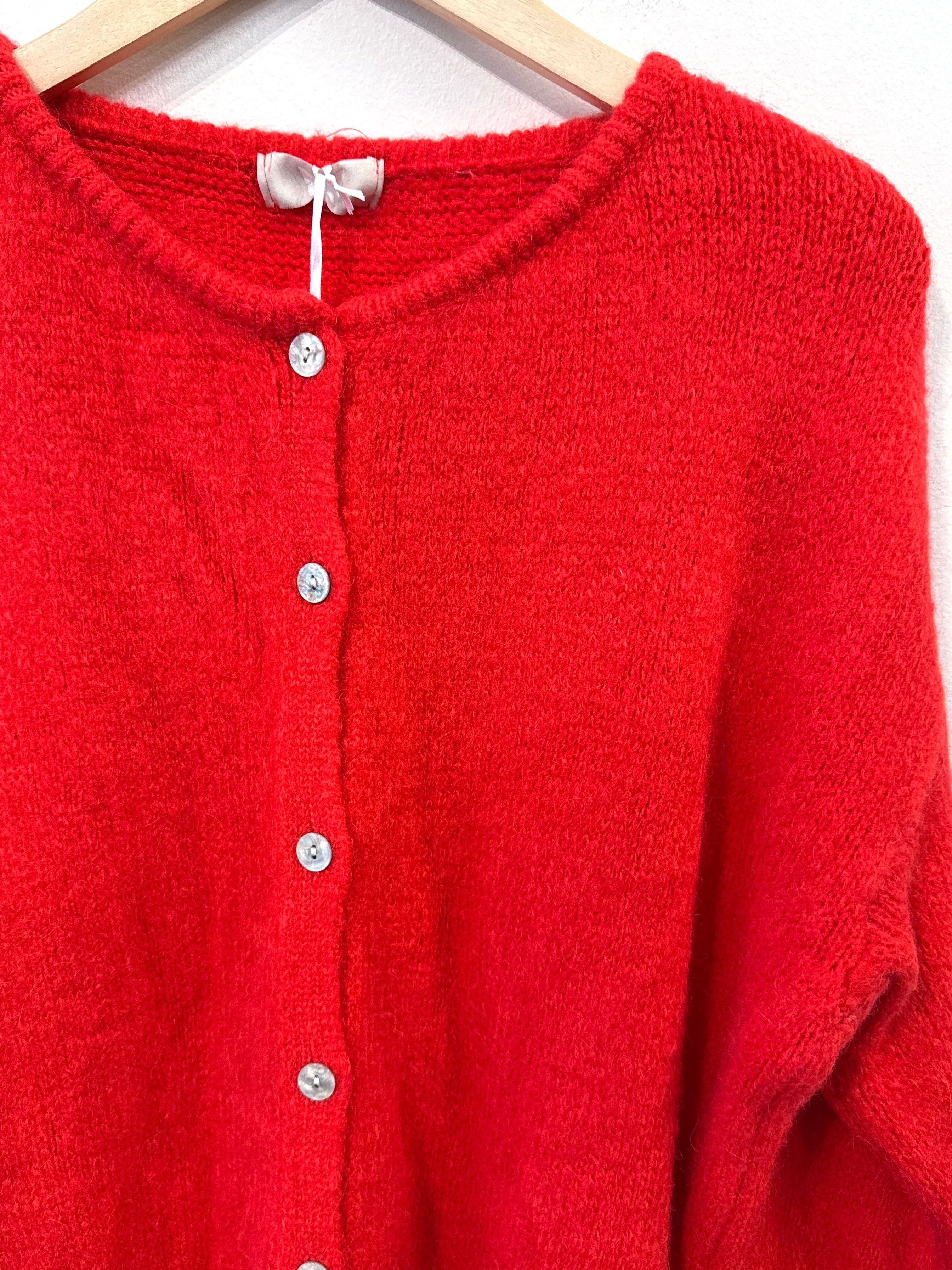 Soft Knit Button Cardigan – Red - Kubanna