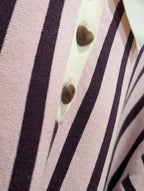 Striped Polo Knit – Blush & Burgundy - Kubanna