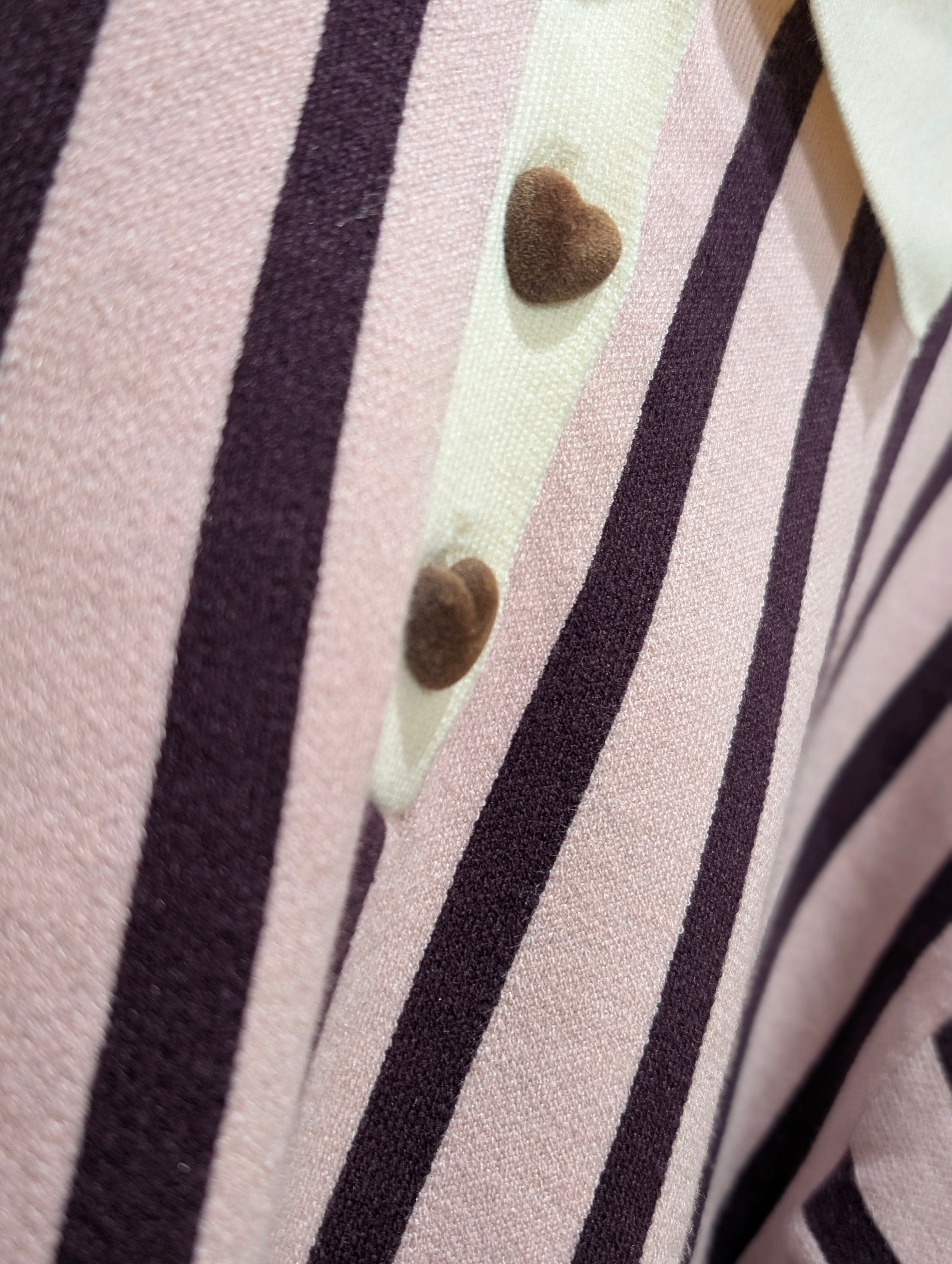 Striped Polo Knit – Blush & Burgundy - Kubanna