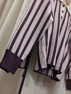 Striped Polo Knit – Blush & Burgundy - Kubanna