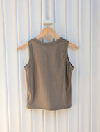 Studded Tank Top - Khaki Green - Kubanna
