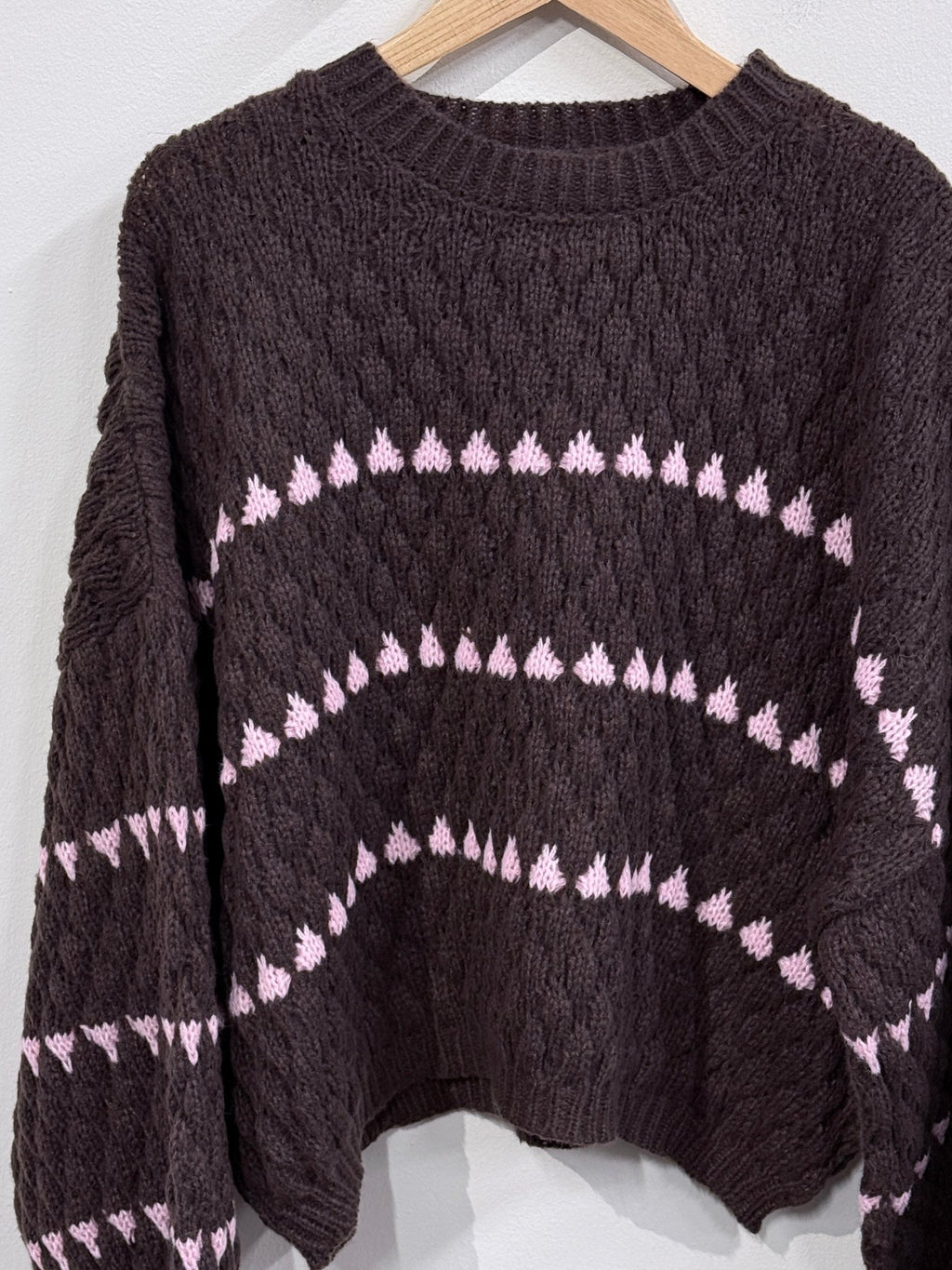 Susan Knitted Sweater - Brown/Pink - Kubanna