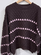 Susan Knitted Sweater - Brown/Pink - Kubanna