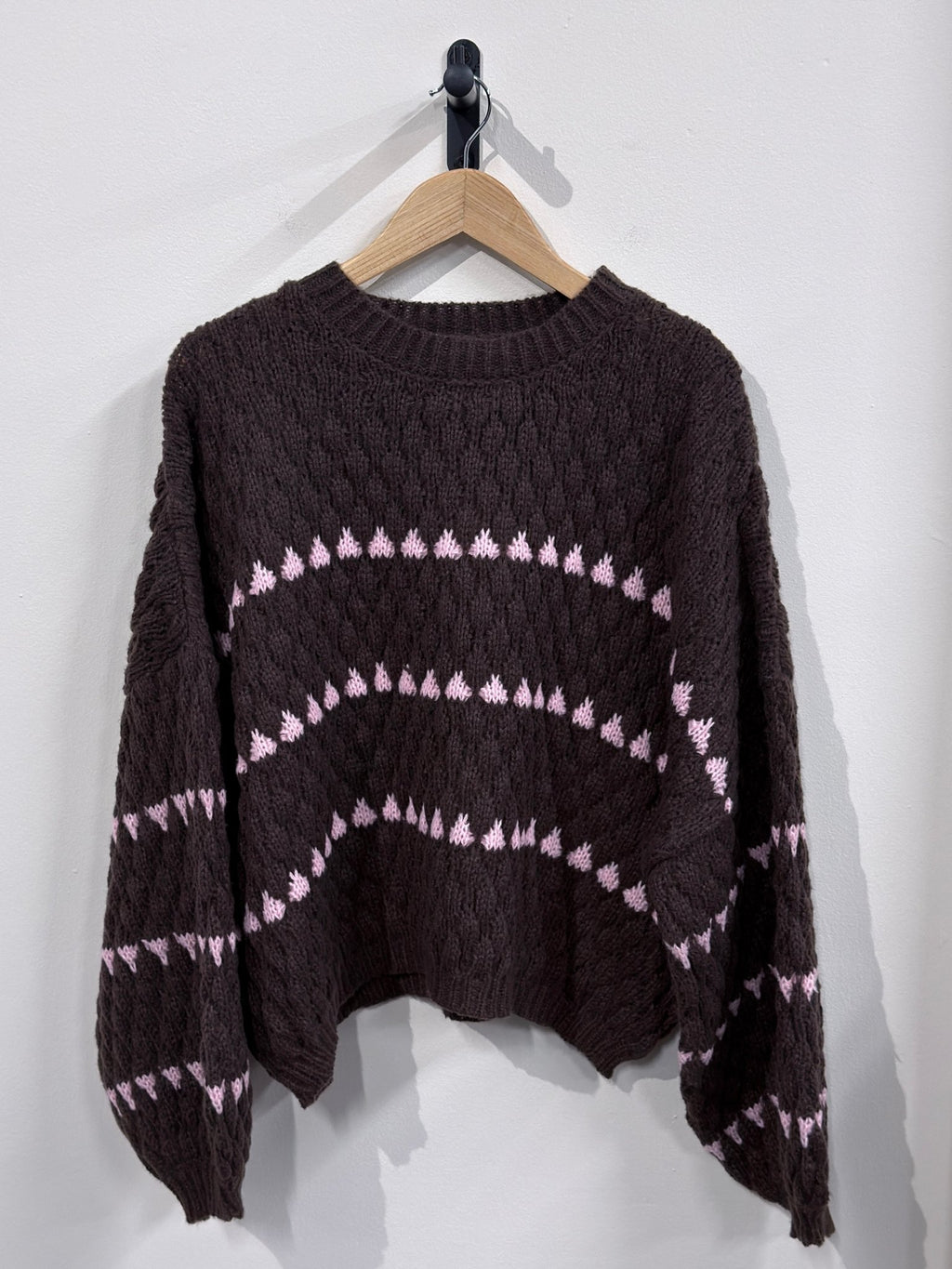 Susan Knitted Sweater - Brown/Pink - Kubanna