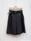 Tailord Belted Bermuda - Black - Kubanna