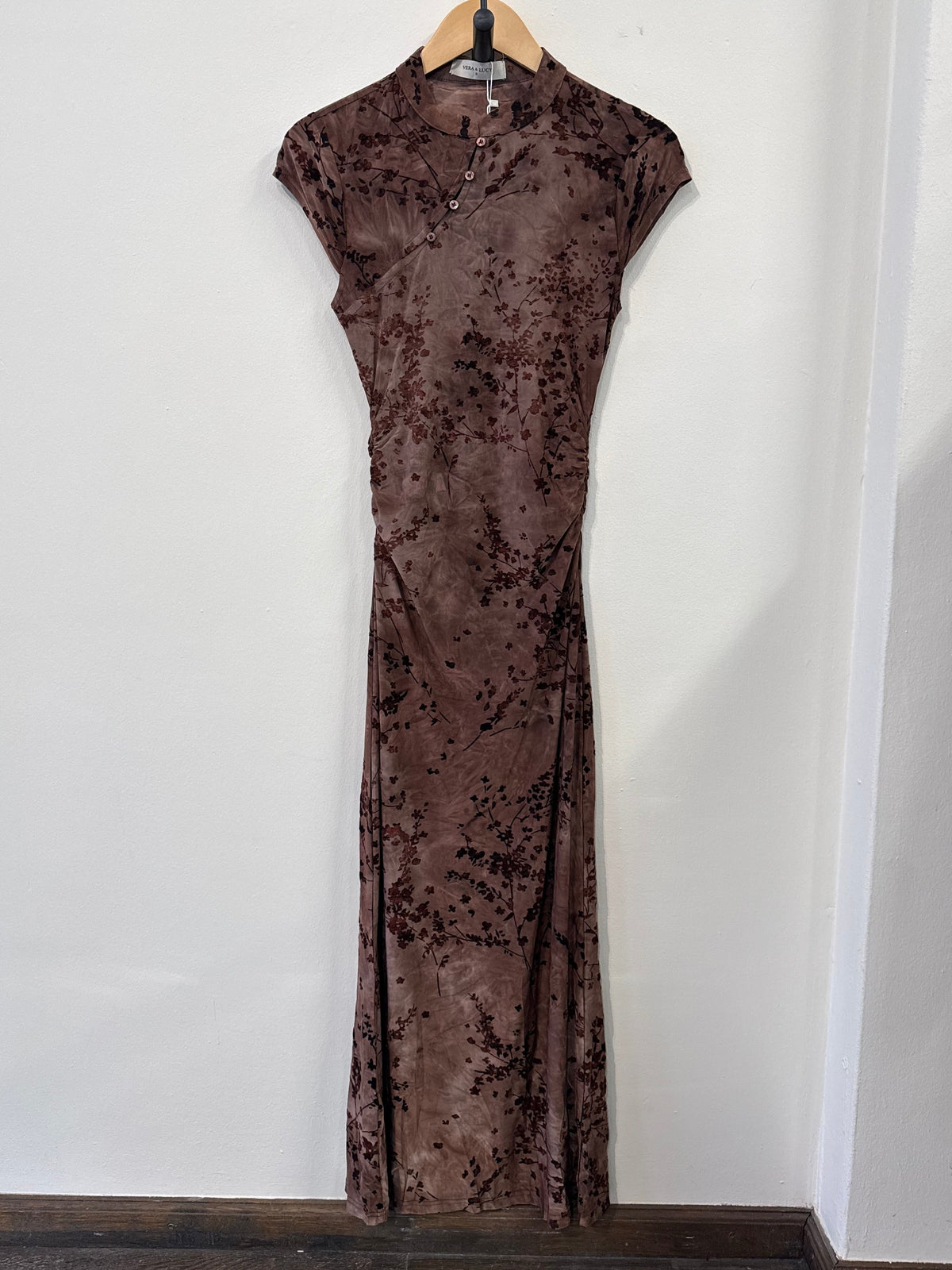 Tania Branch Detail Dress - Brown - Kubanna