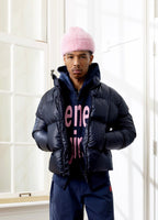 The New Originals 9 - dots Curve Puffer Jacket - Navy Blue - Kubanna