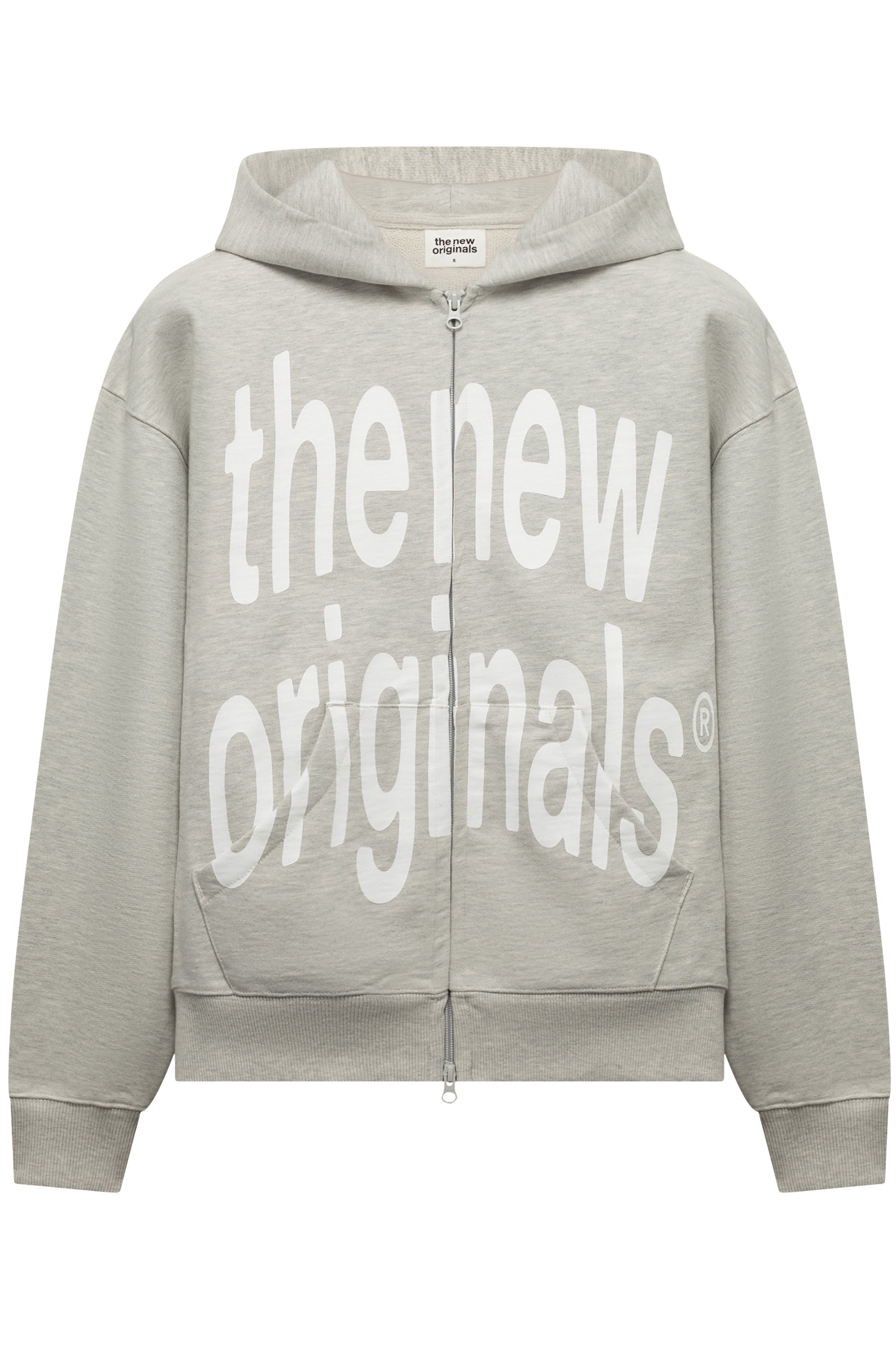 The New Originals | Big Logo Zip Up Hoodie – Light Grey Melange - Kubanna