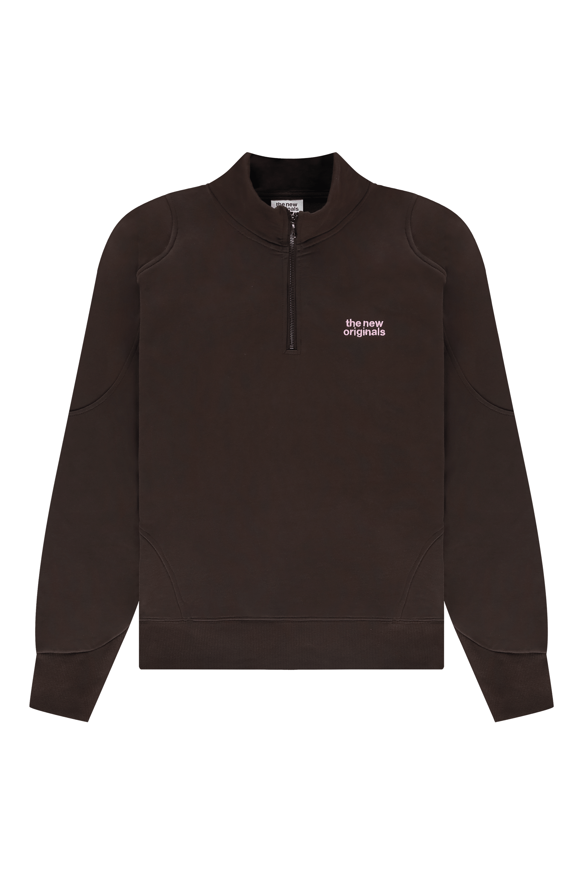 The New Originals Emblem Half Zip Sweater - Potting Soil/Light Pink - Kubanna