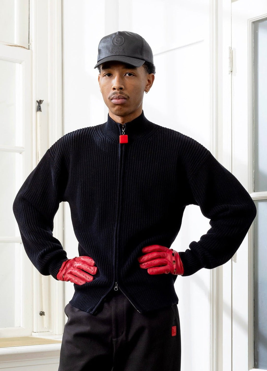 The New Originals Fisherman Rib Zip - up Sweater - Black - Kubanna