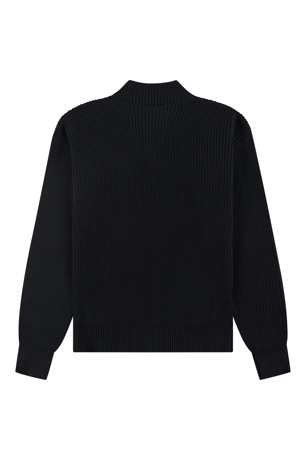 The New Originals Fisherman Rib Zip - up Sweater - Black - Kubanna
