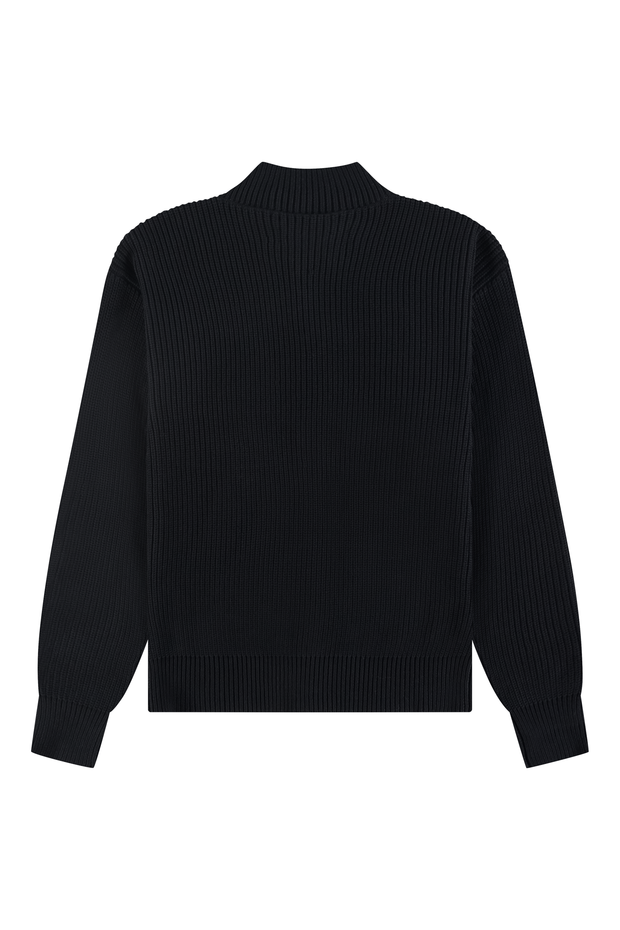 The New Originals Fisherman Rib Zip - up Sweater - Black - Kubanna
