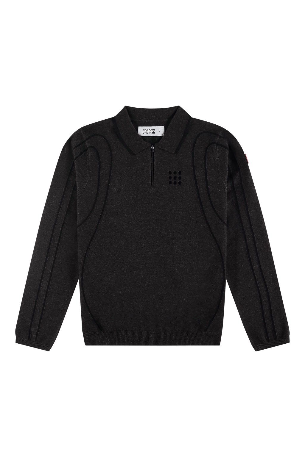 The New Originals Innerspace Longsleeve Polo - Brown Melange/Black - Kubanna