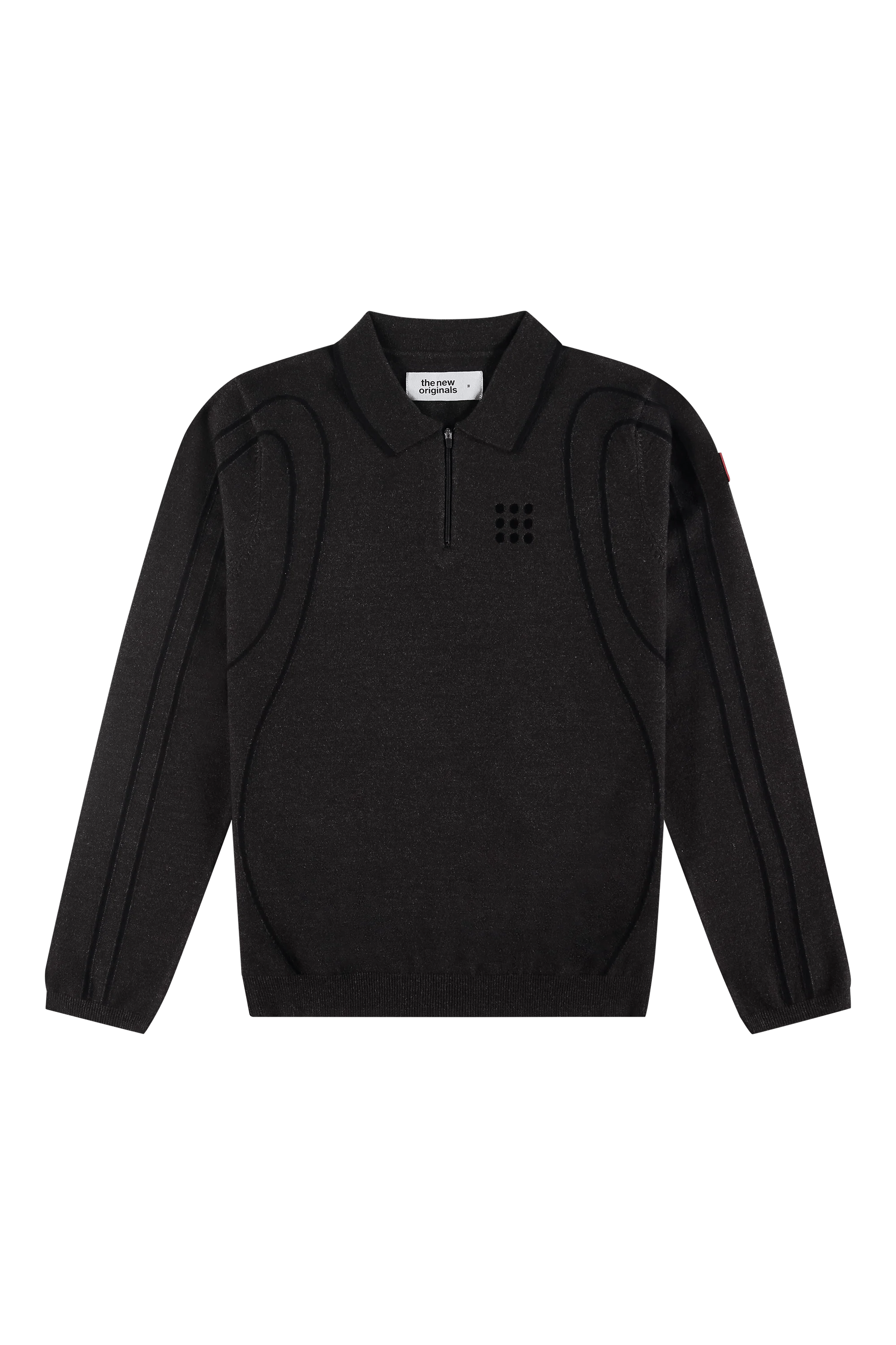 The New Originals Innerspace Longsleeve Polo - Brown Melange/Black - Kubanna