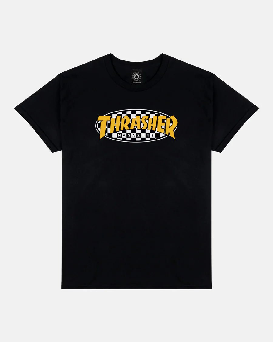Thrasher Checkered Oval T-shirt - Black - Kubanna