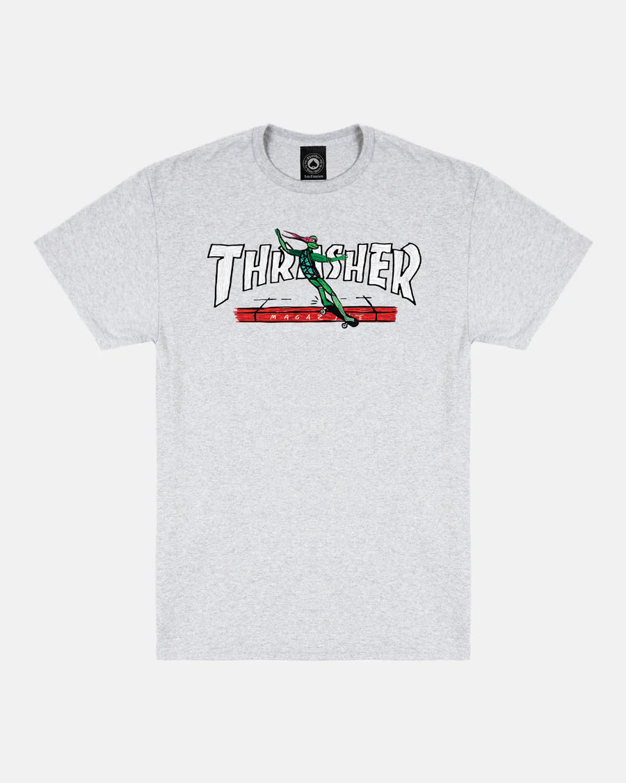 Thrasher Red Curb By LSD Worldpeace T-shirt - Ash Grey - Kubanna
