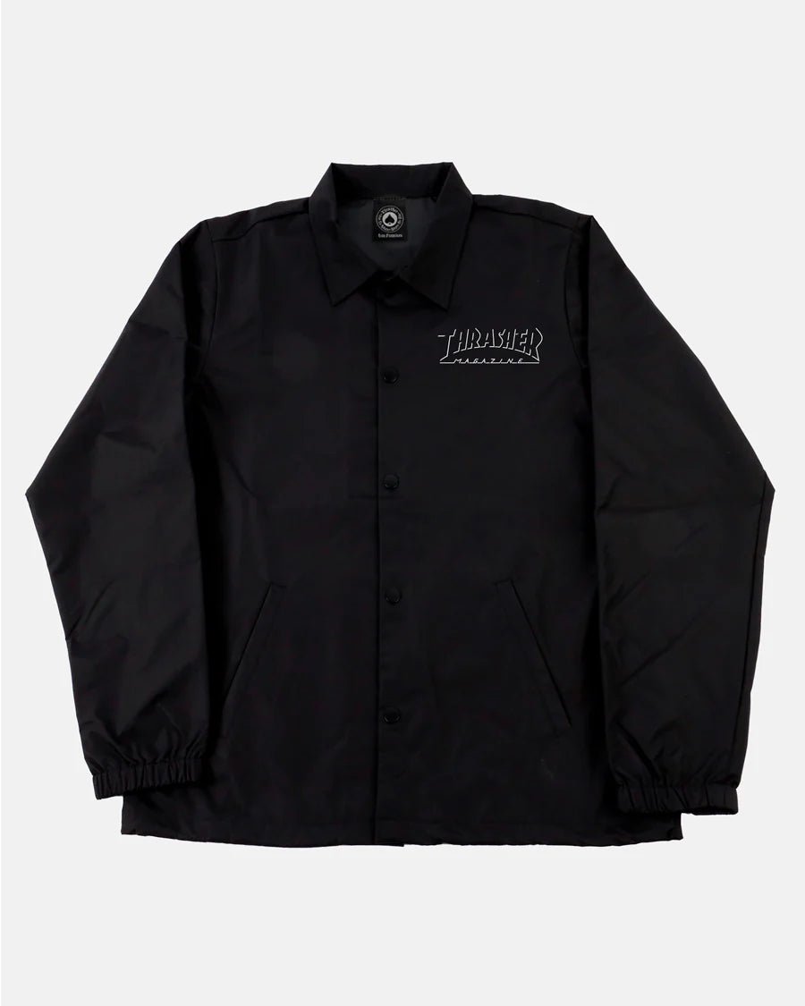 Thrasher Shadow Mag Logo Coach Jacket - Black - Kubanna
