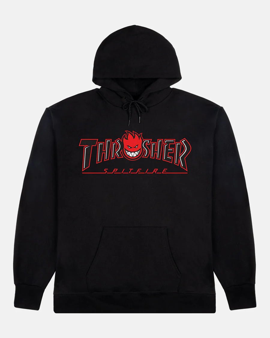 Thrasher x Spitfire Big Head Outline Hoodie - Black - Kubanna