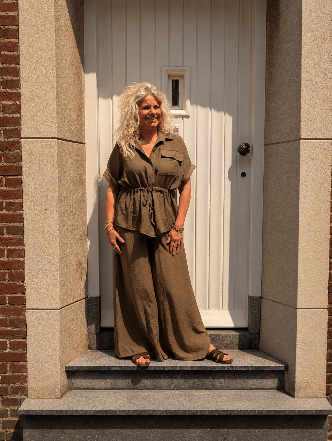 Utility Shirt & Palazzo Pants Set - Pistache - Kubanna
