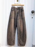 Washed Balloon Carpenter Jeans - Brown - Kubanna