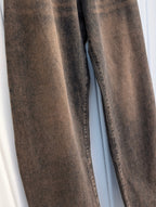 Washed Balloon Carpenter Jeans - Brown - Kubanna