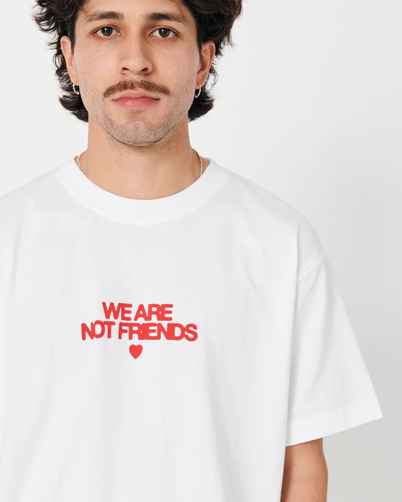 We Are Not Friends Bold Love T-shirt - White - Kubanna