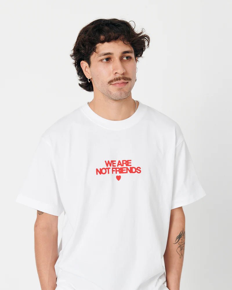 We Are Not Friends Bold Love T-shirt - White - Kubanna