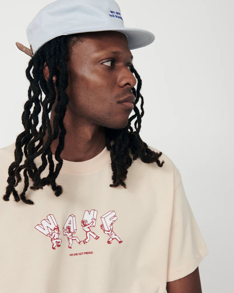 We Are Not Friends Lettering WANF T-shirt - Cream - Kubanna