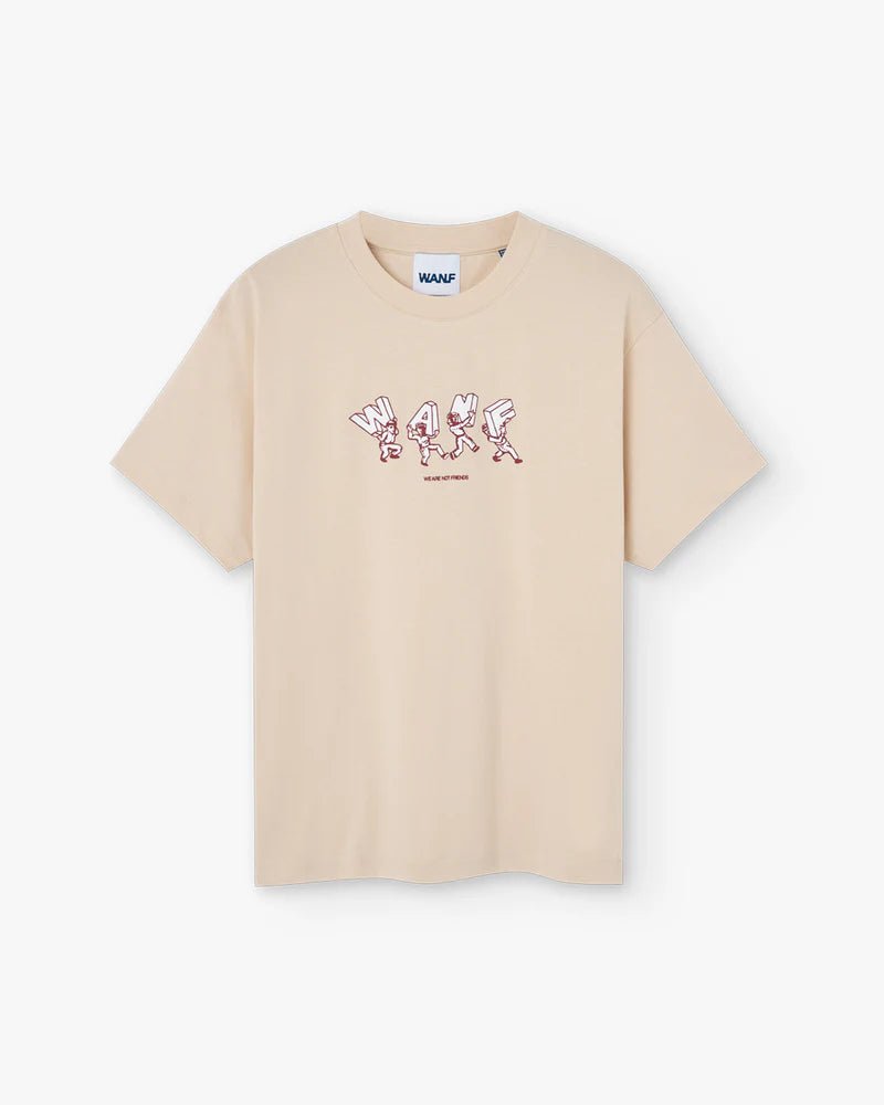 We Are Not Friends Lettering WANF T-shirt - Cream - Kubanna