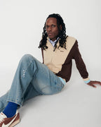 We Are Not Friends Sport WANF Knit Jacket - Cream/Brown - Kubanna