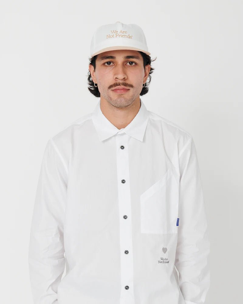 We Are Not Friends Typo Hat - White/Sand - Kubanna