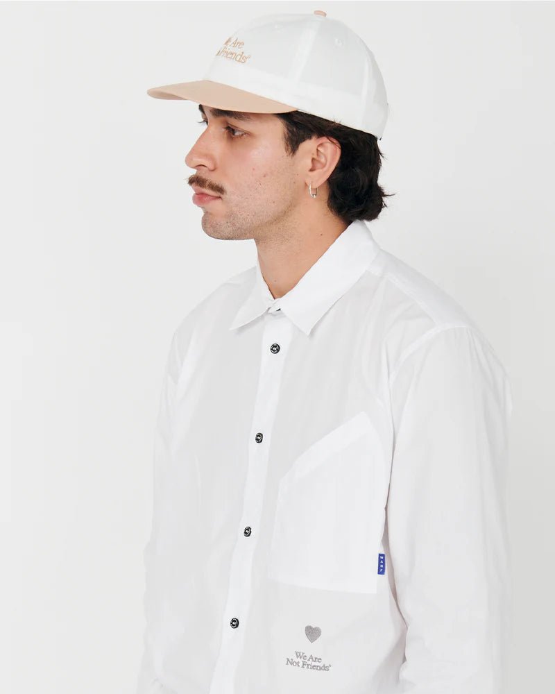We Are Not Friends Typo Hat - White/Sand - Kubanna