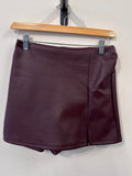 Wendy Faux Leather Skort - Bordeaux - Kubanna