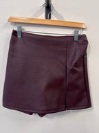 Wendy Faux Leather Skort - Bordeaux - Kubanna
