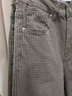 Wide leg pants - Espresso Check - Kubanna