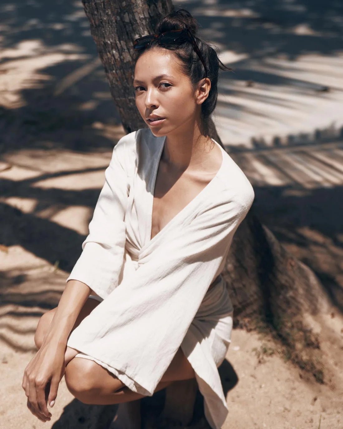 Berawa Luxe Rina Wrap Top - Natural - Kubanna